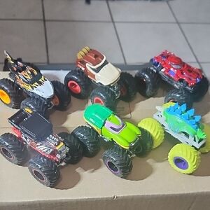 Colorful Kids Monster Truck Pack - Green, Red, Yellow, Black